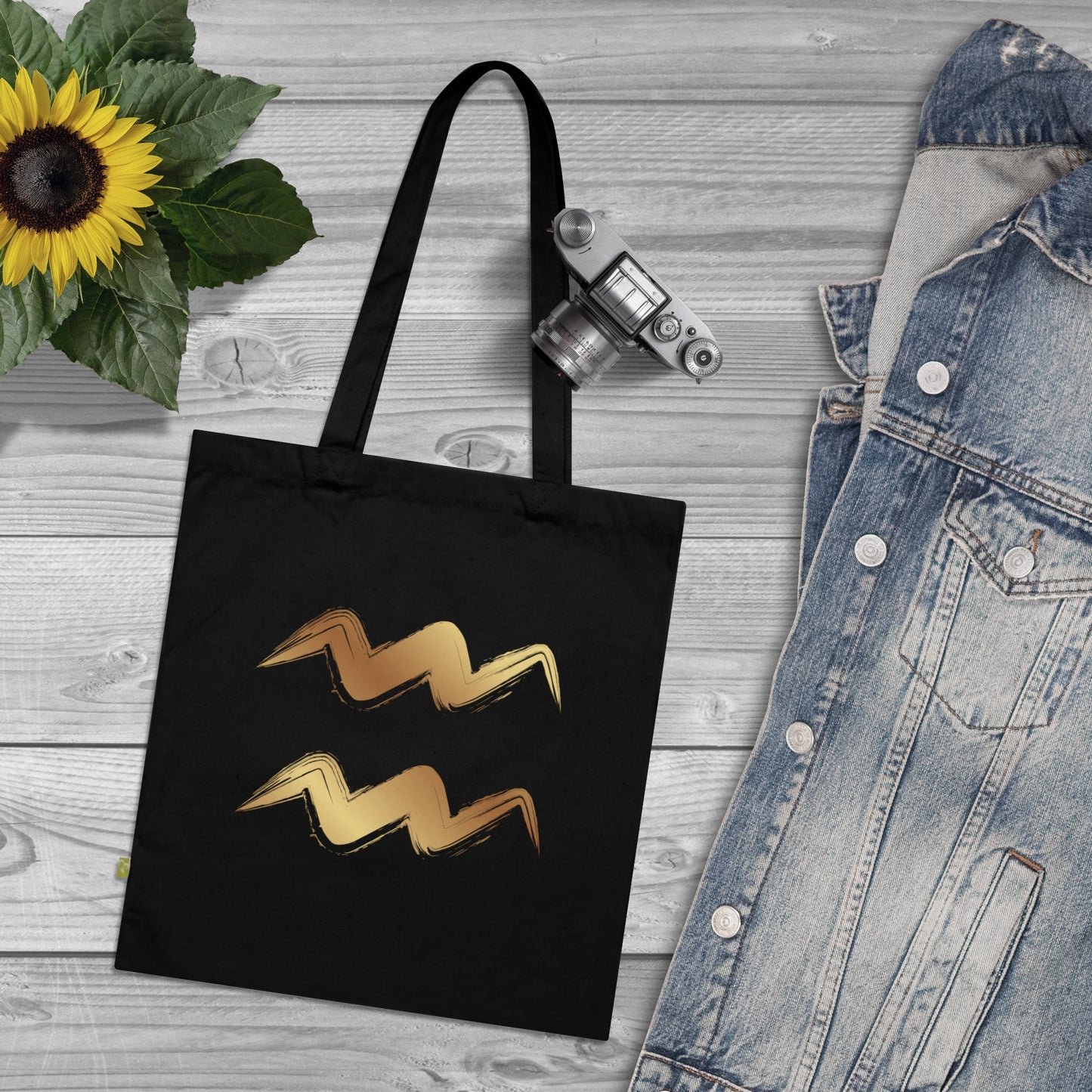 Tragetasche Jutetasche Sternzeichen Wassermann 100% Bio-Baumwolle