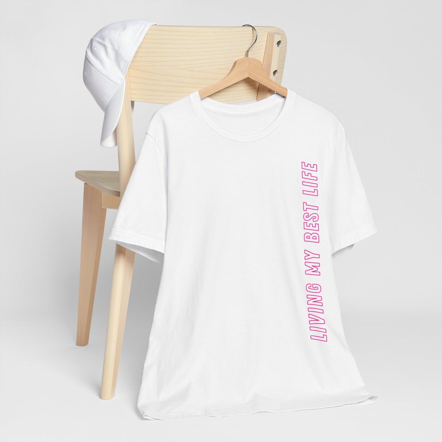 Living my best life Pink Baumwoll T-Shirt