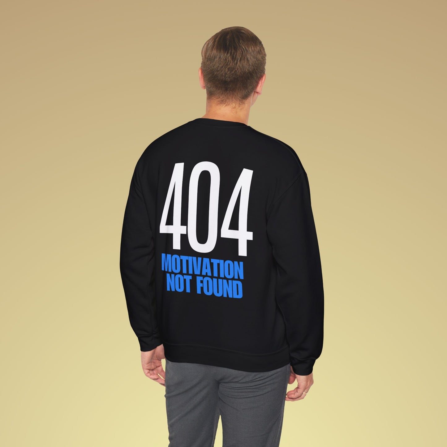 404 Motivation not found Neon Blau Backprint Sweatshirt