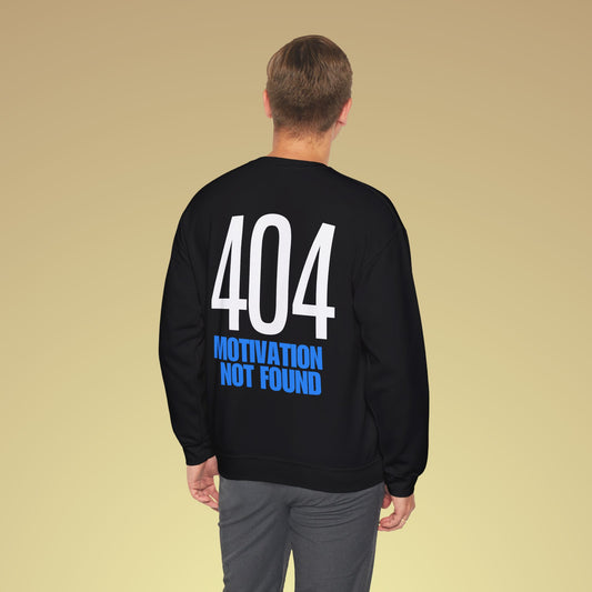 404 Motivation not found Neon Blau Backprint Sweatshirt