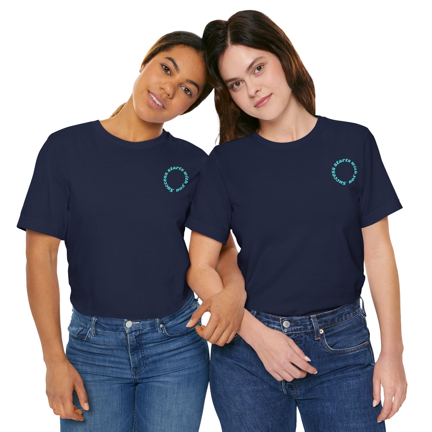 Success Starts With You Blau Baumwoll T-Shirt