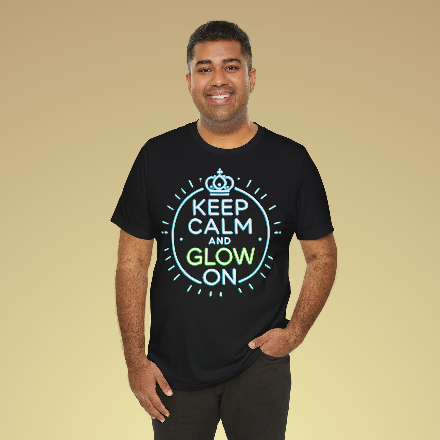 Keep Calm And Glow On Baumwoll T-Shirt