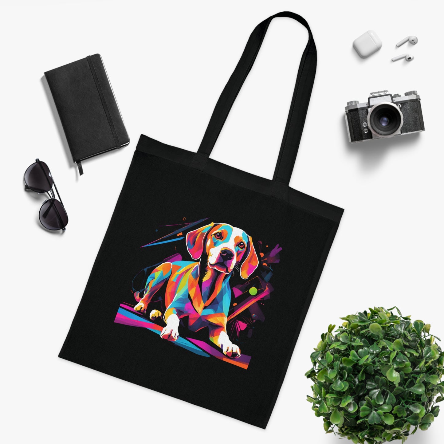 Beagle Neon Baumwoll Tasche
