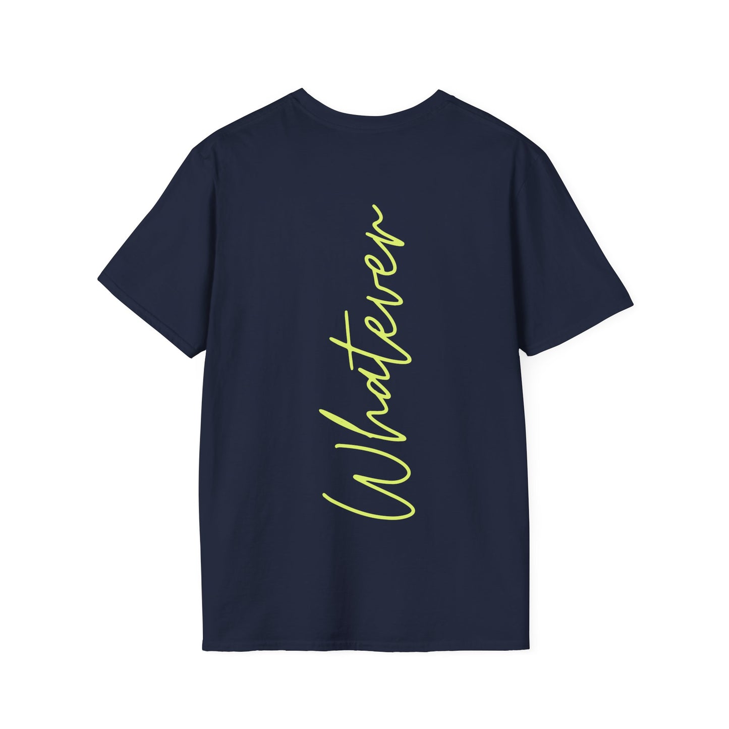 Whatever Neon Gelb Backprint Baumwoll T-Shirt Softstyle