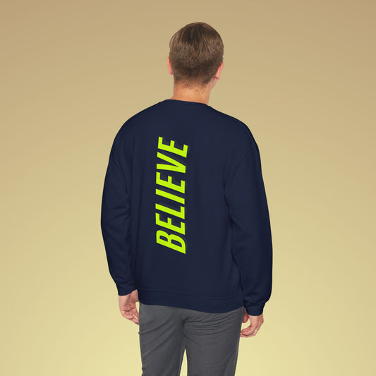 Believe Neon Gelb Backprint Sweatshirt