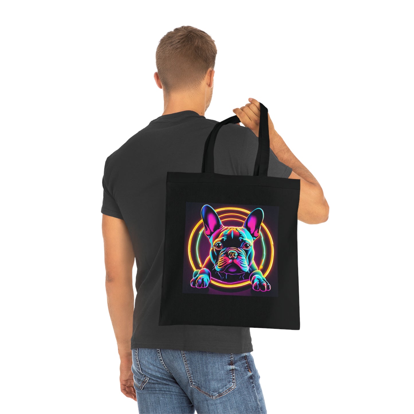 Bulldogge Neon Baumwoll Tasche