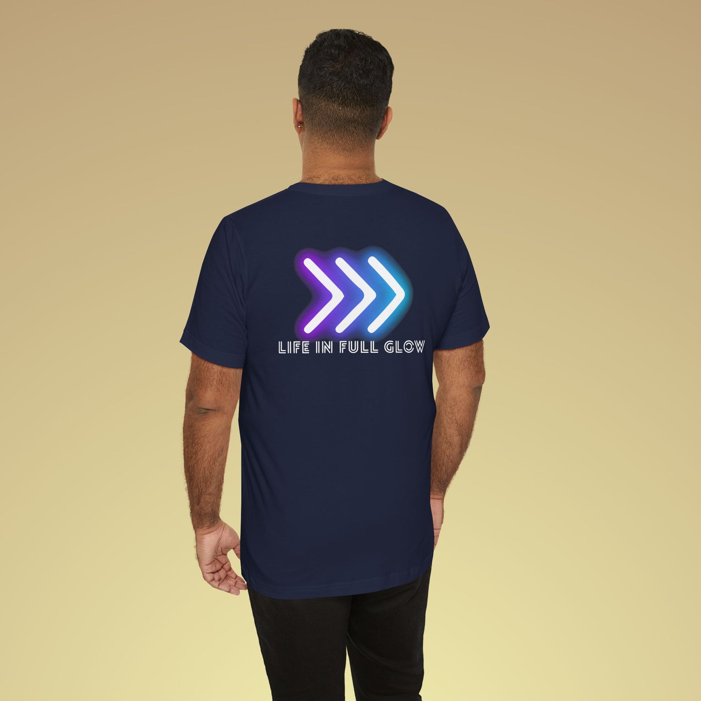 Life In Full Glow Neon Baumwoll T-Shirt Backprint