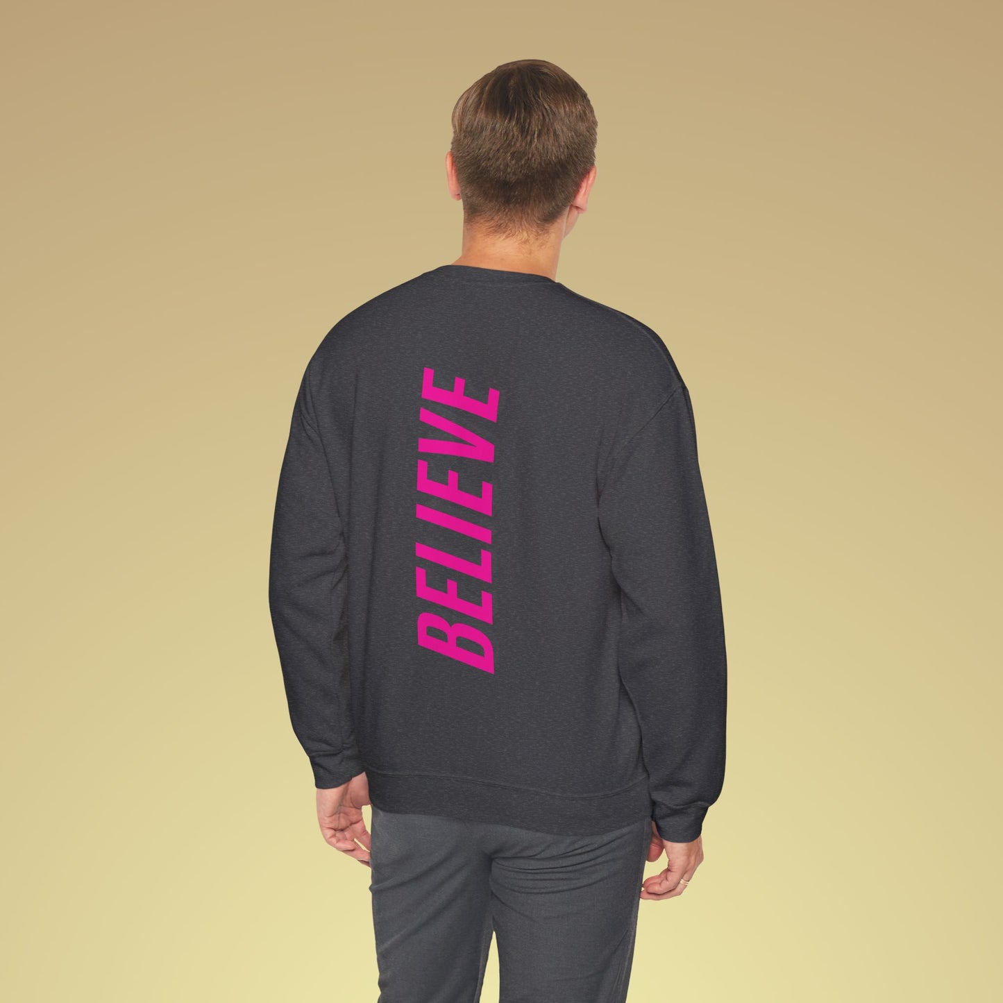 Believe Neon Pink Backprint Sweatshirt
