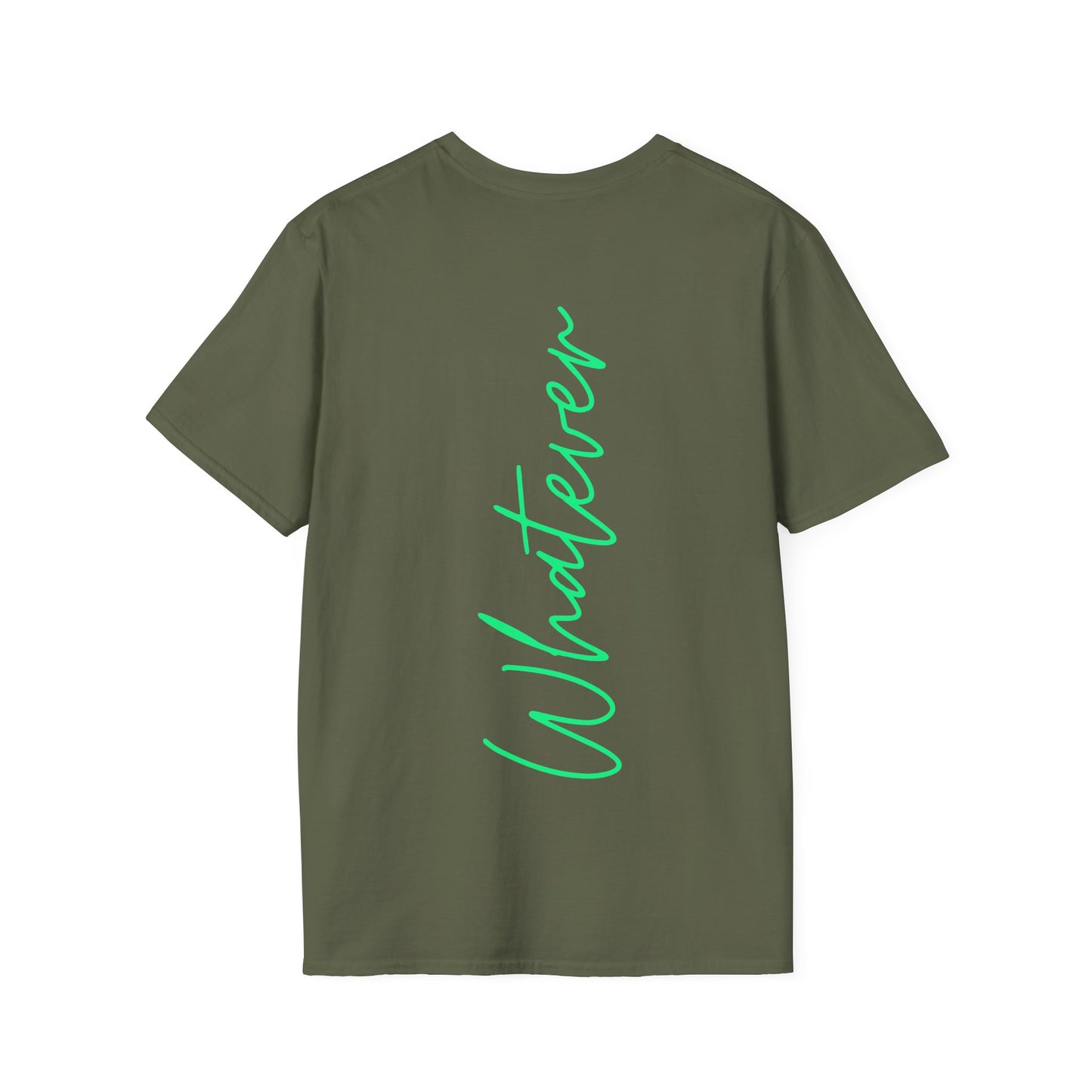 Whatever Neon Grün Backprint Baumwoll T-Shirt Softstyle
