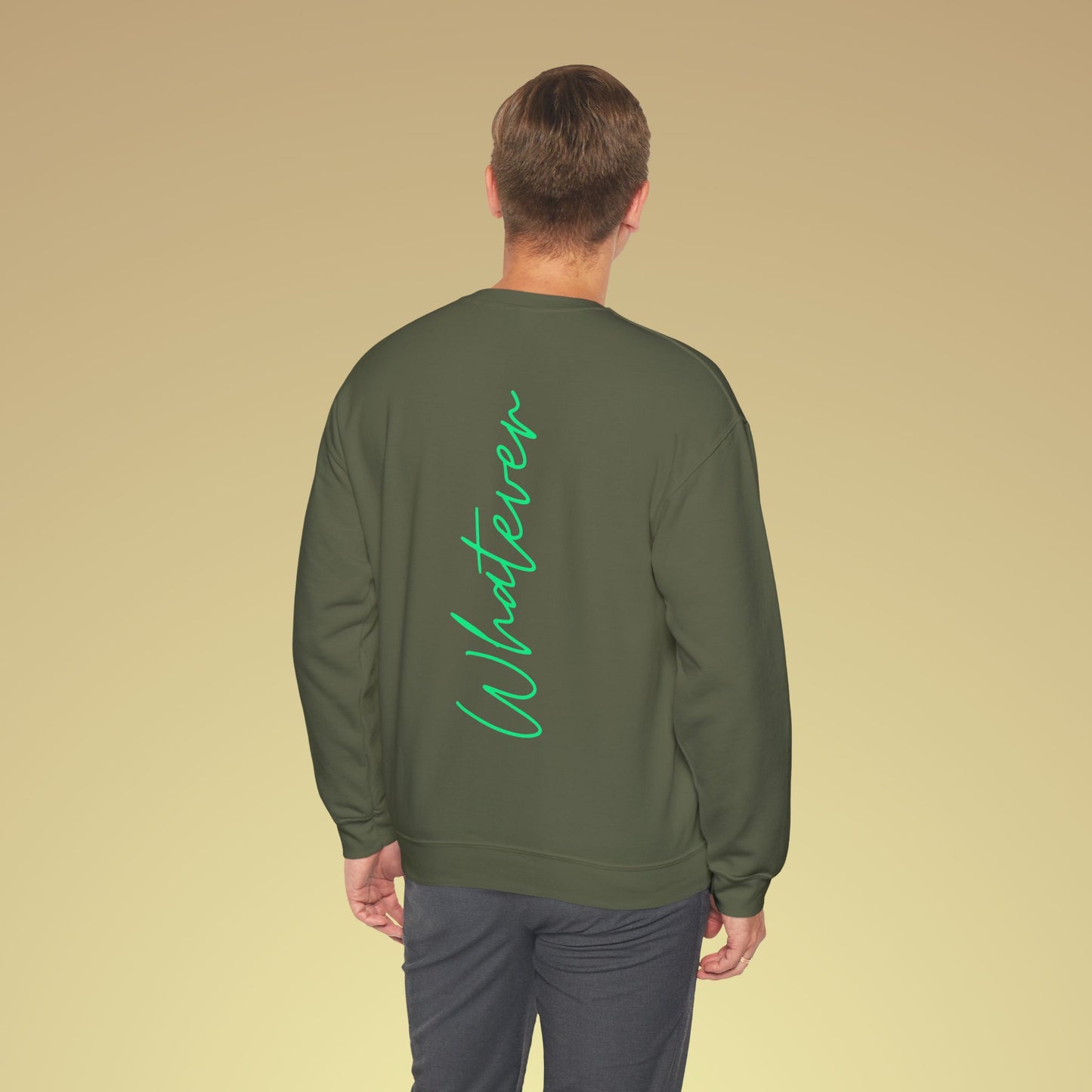Whatever Neon Grün Backprint Sweatshirt