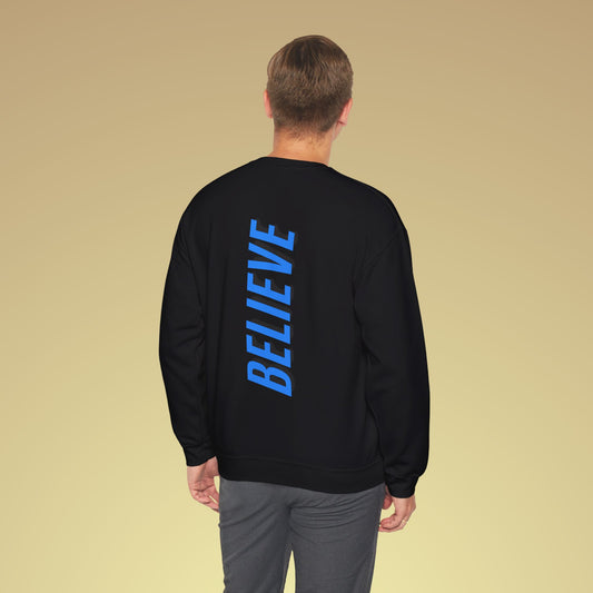 Believe Neon Blau Backprint Sweatshirt