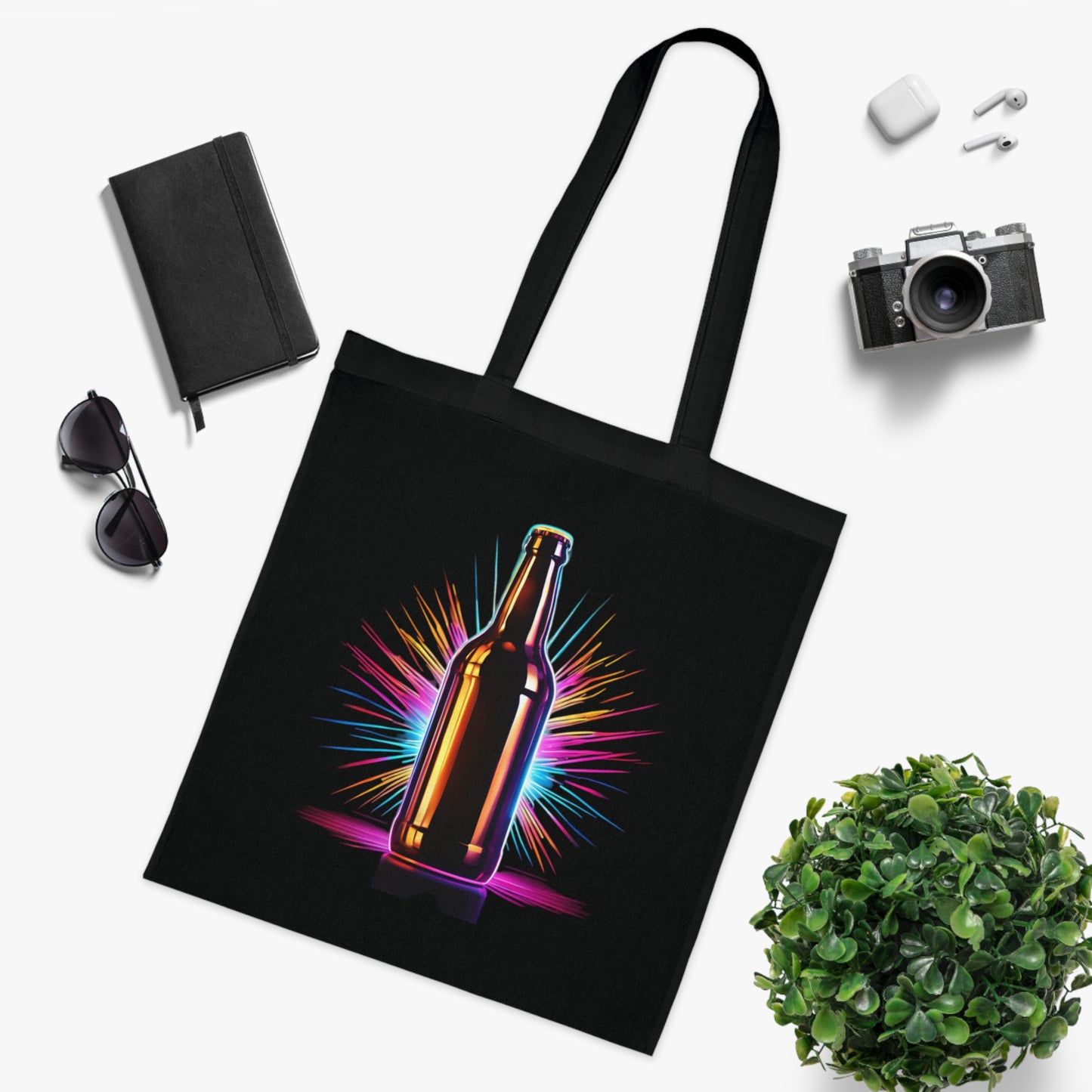 Flaschen Tasche im Neon Style Baumwolle
