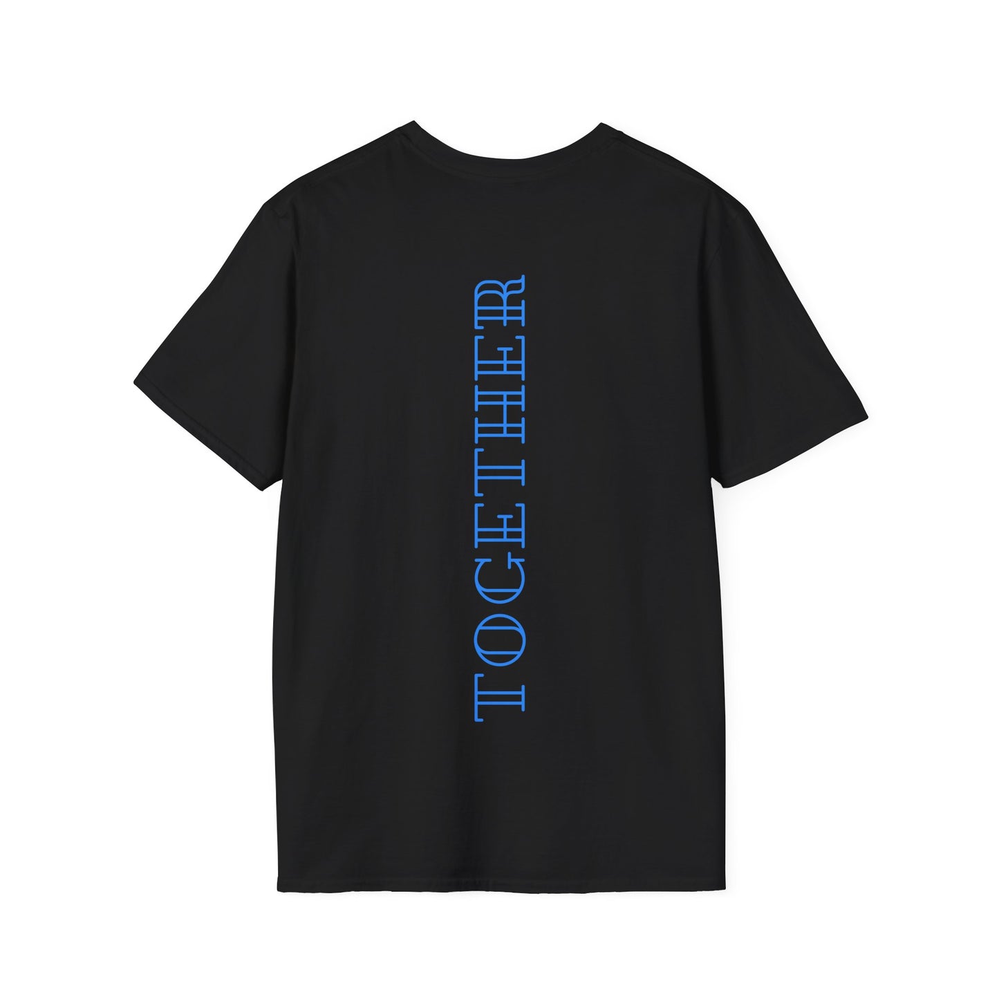 Together Neon Blau Backprint Baumwoll T-Shirt Softstyle