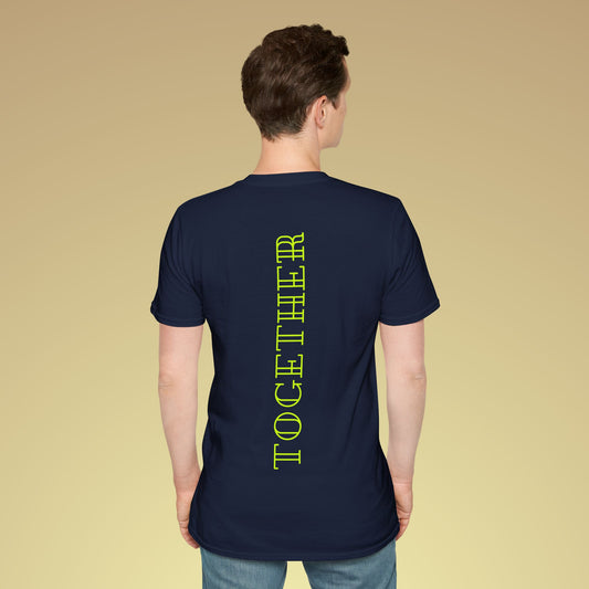 Together Neon Gelb Backprint Baumwoll T-Shirt Softstyle