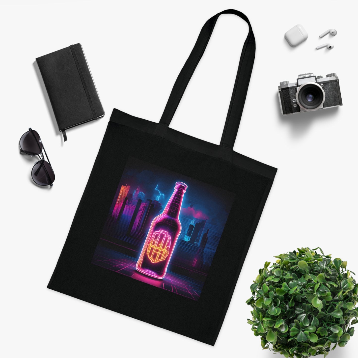 Neon Flasche Baumwoll Tasche