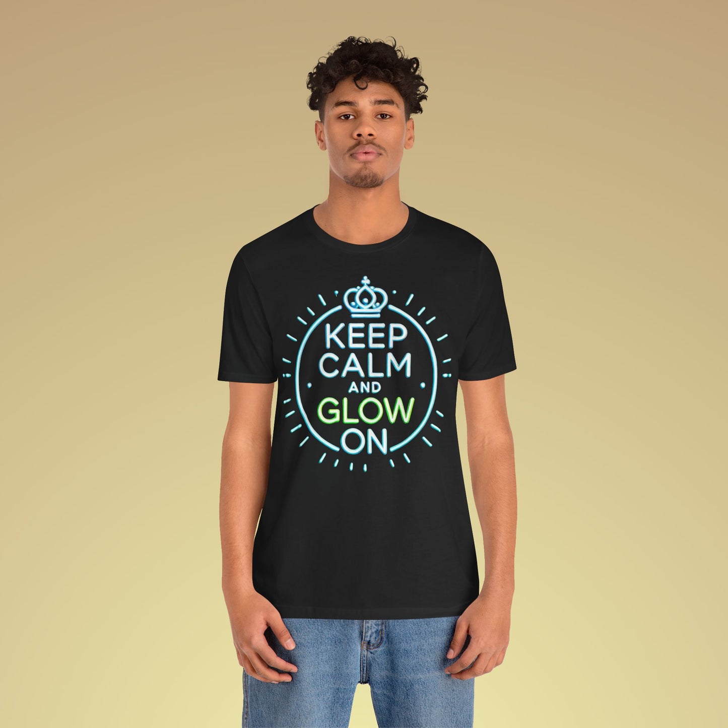 Keep Calm And Glow On Baumwoll T-Shirt