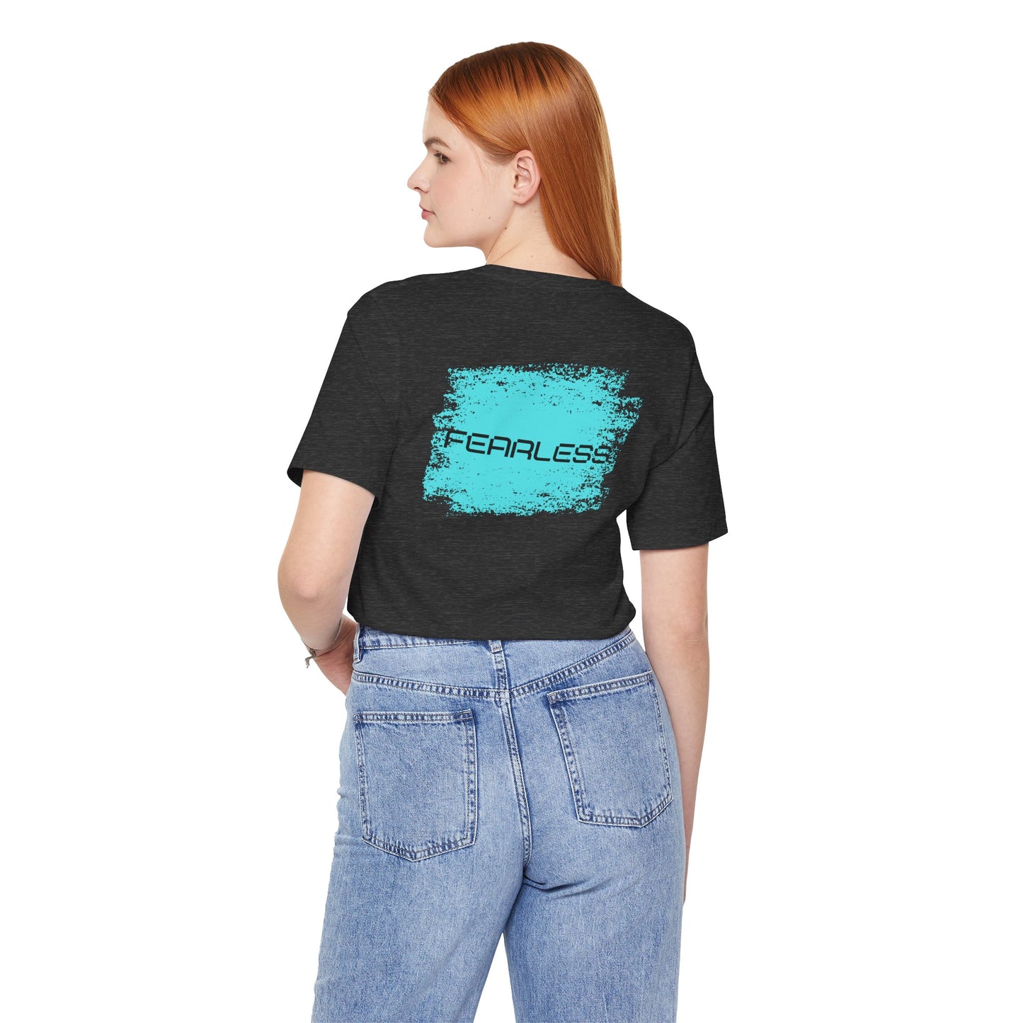 Fearless Baumwoll T-Shirt beidseitig bedruckt Blau
