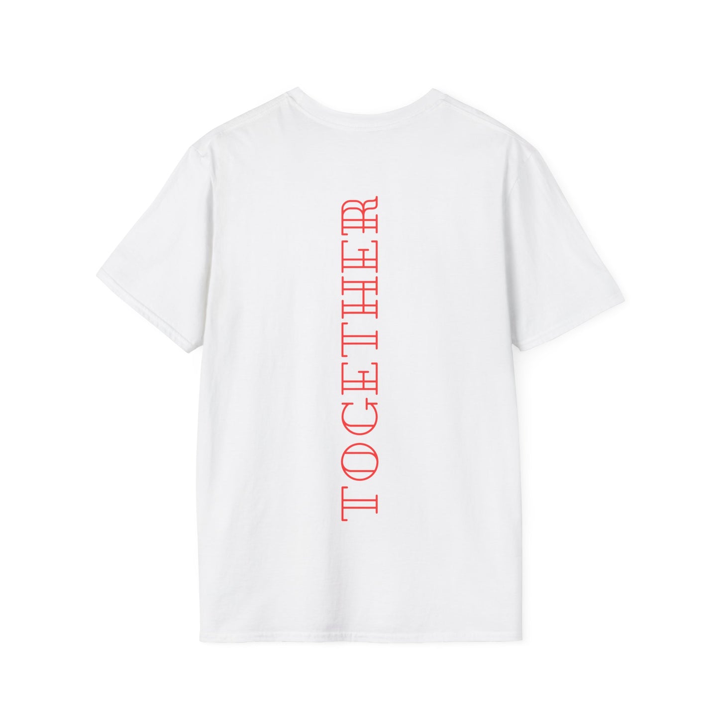 Together Neon Orange Backprint Baumwoll T-Shirt Softstyle