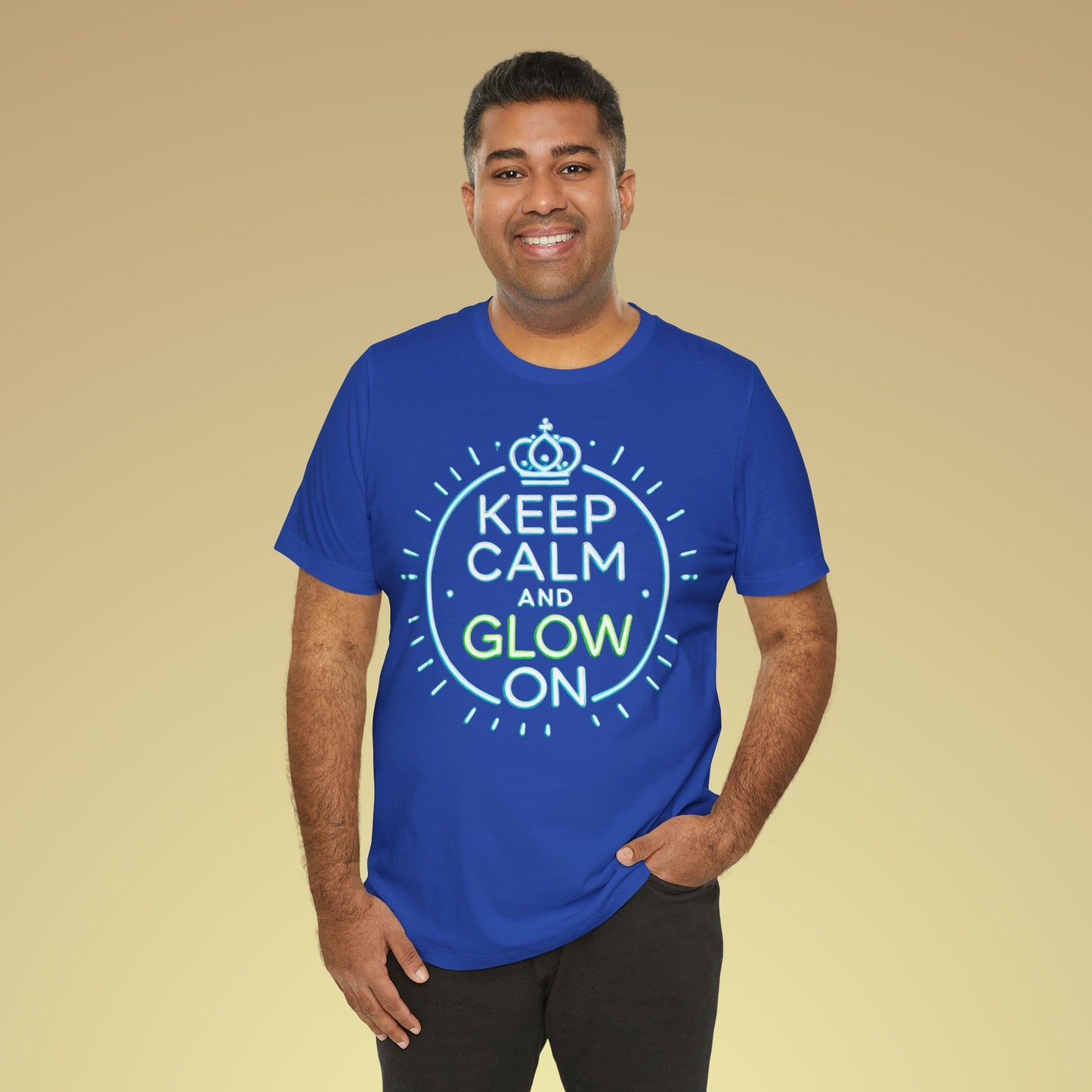 Keep Calm And Glow On Baumwoll T-Shirt
