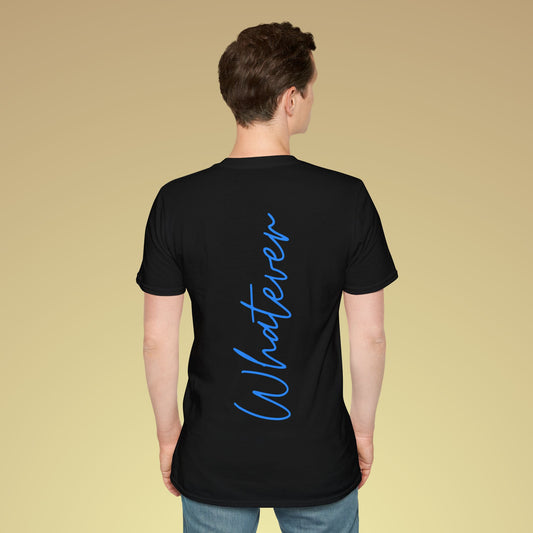 Whatever Neon Blau Backprint Baumwoll T-Shirt Softstyle