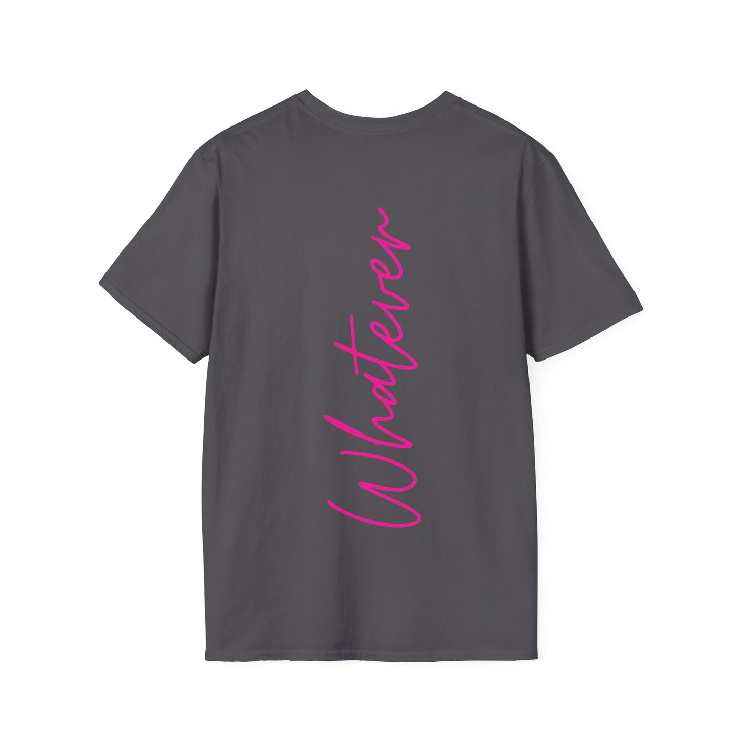 Whatever Neon Pink Backprint Baumwoll T-Shirt Softstyle