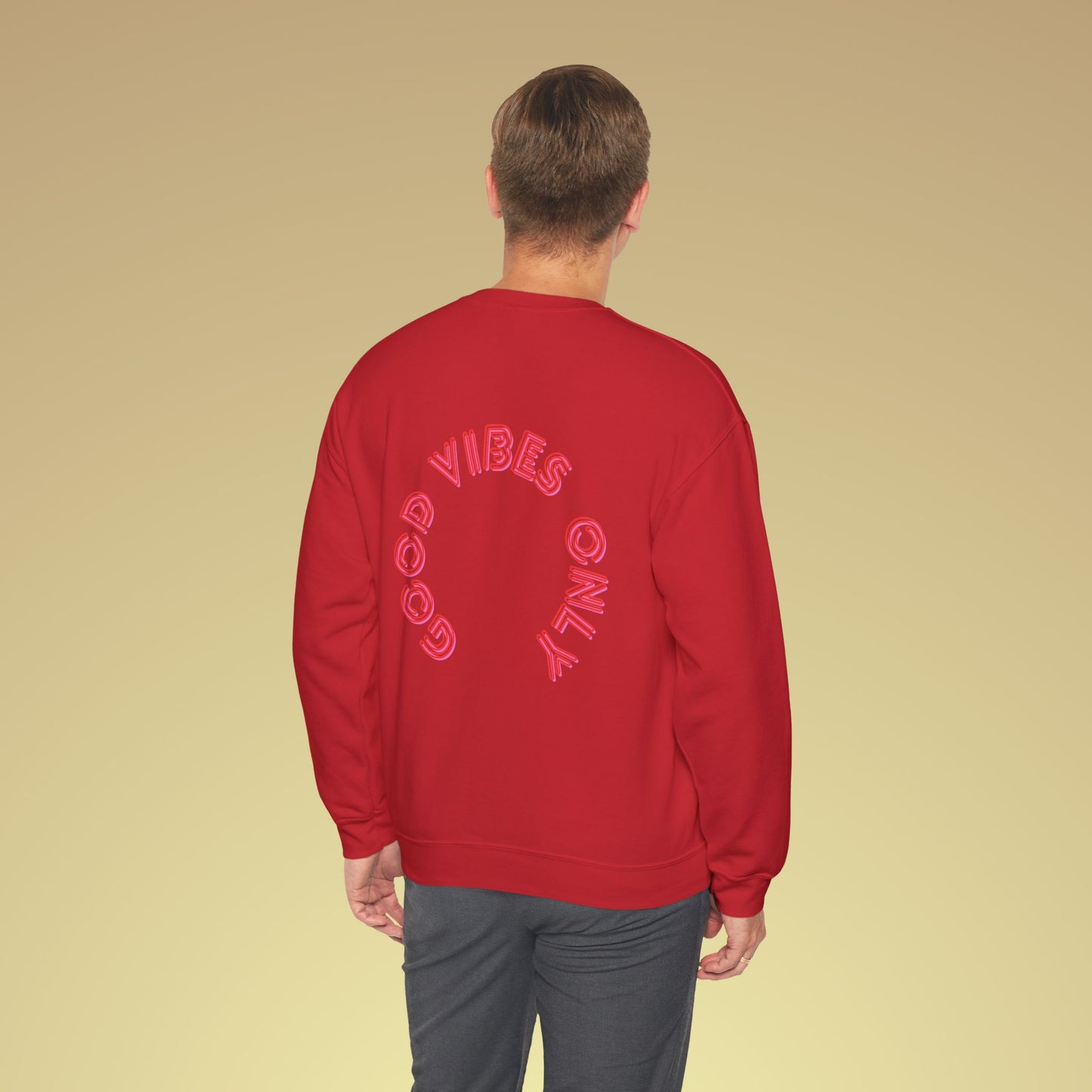 Good vibes only Neon Rot Backprint Sweatshirt