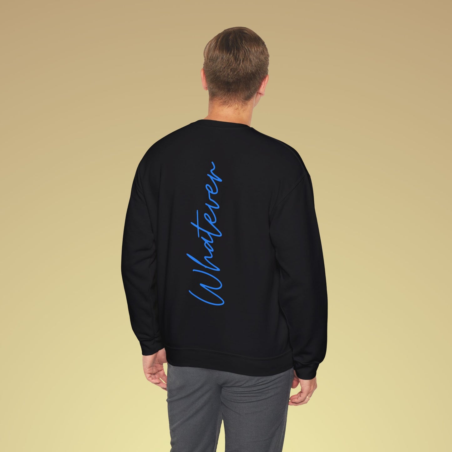 Whatever Neon Blau Backprint Sweatshirt