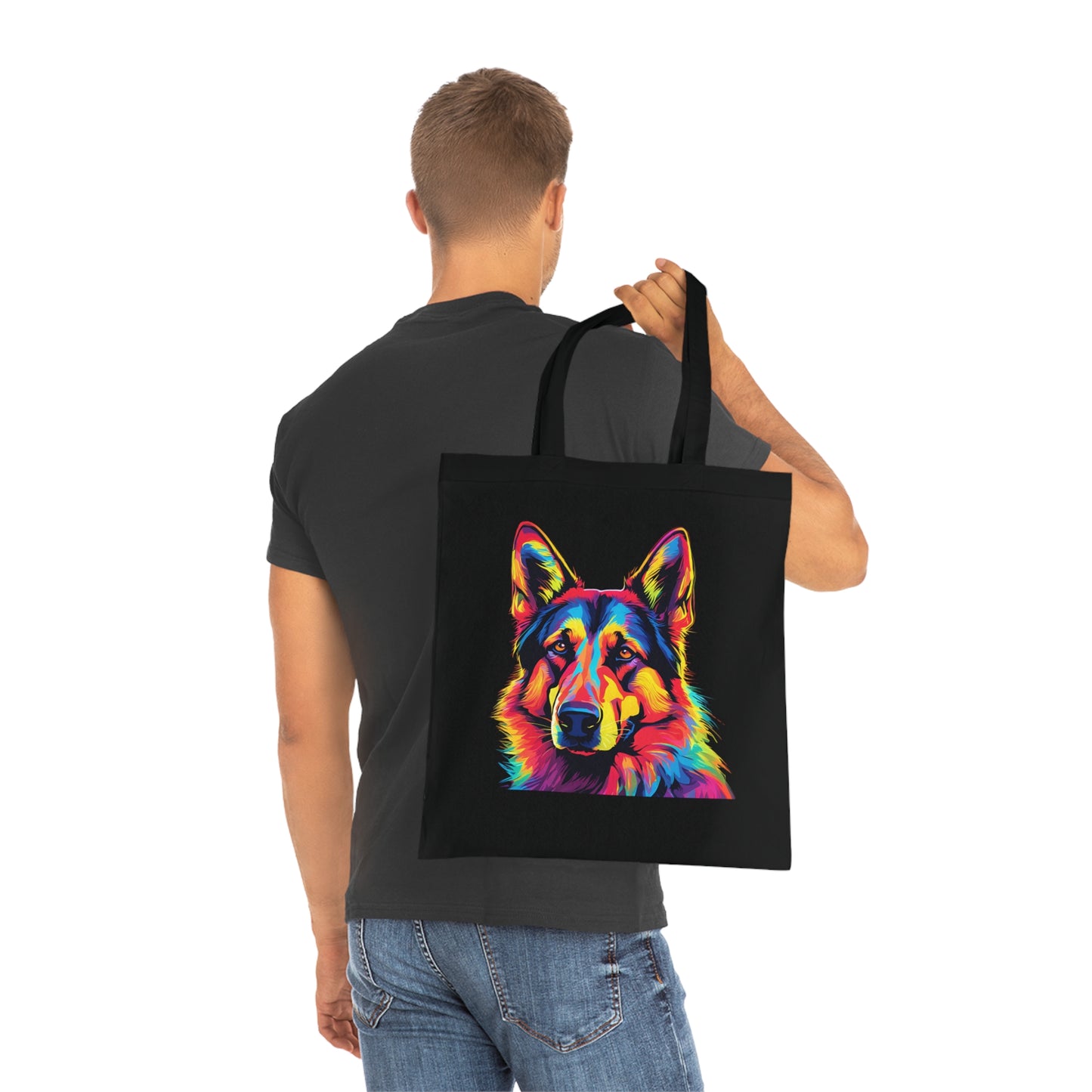 Deutscher Schäferhund Neon Baumwoll Tasche