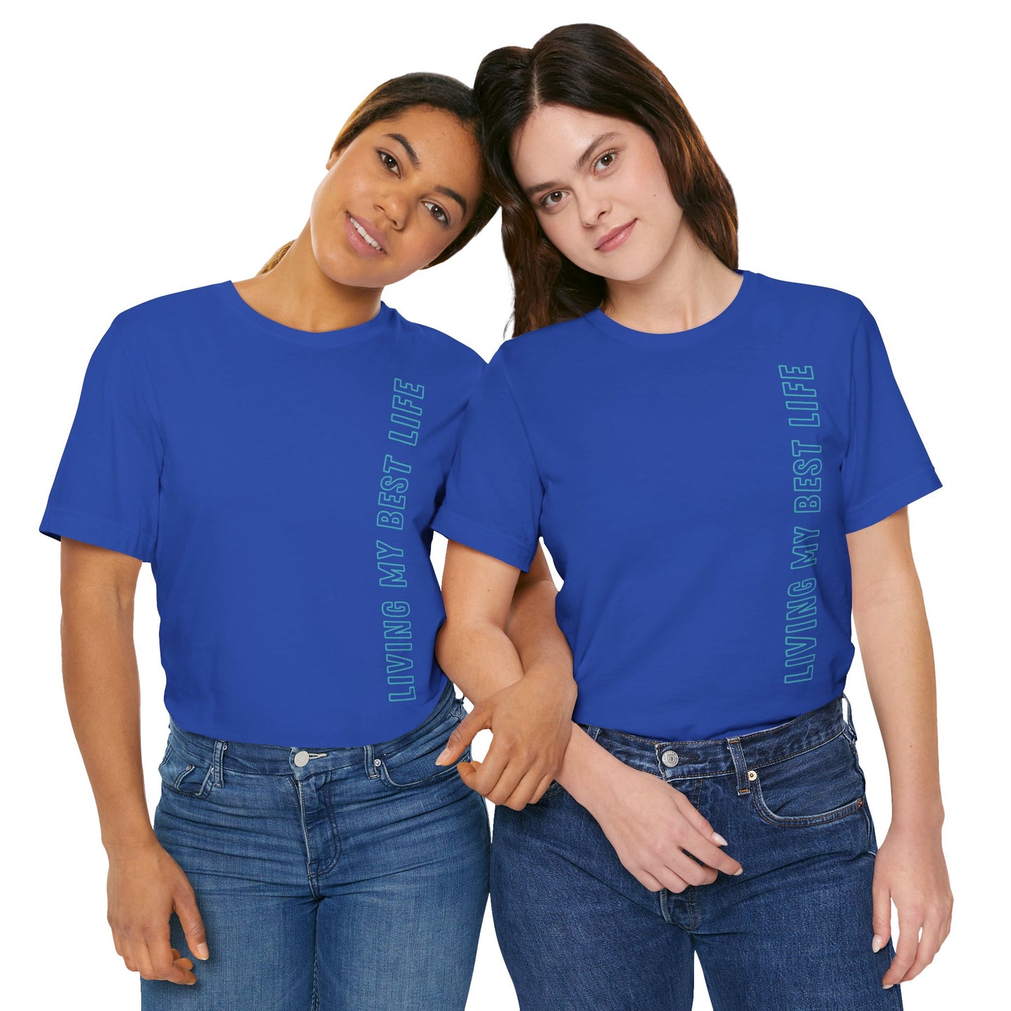 Living my best life Hellblau Baumwoll T-Shirt