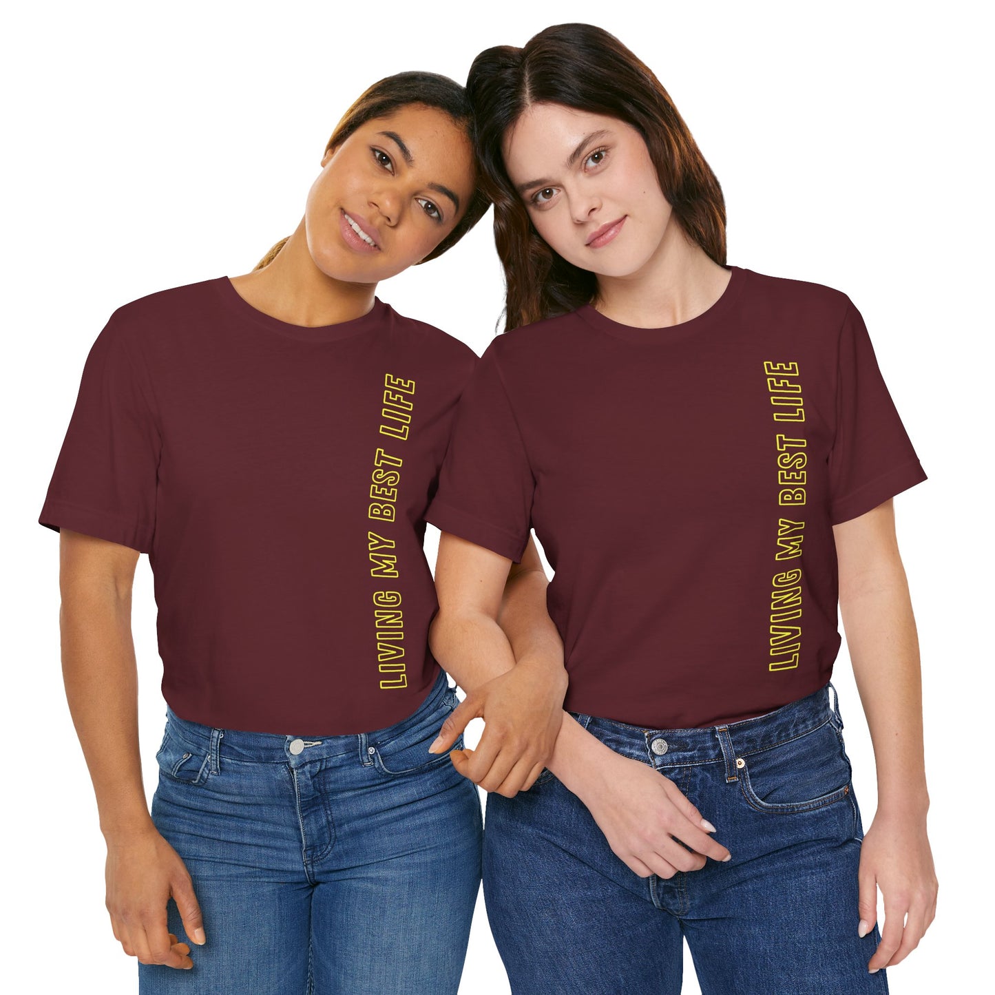 Living my best life Gelb Baumwoll T-Shirt
