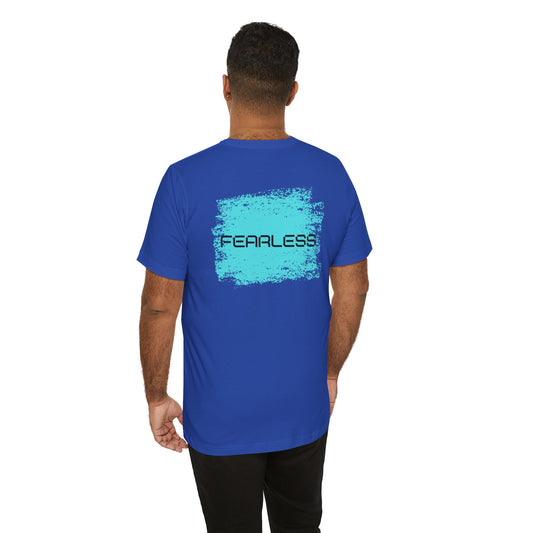 Fearless Baumwoll T-Shirt beidseitig bedruckt Blau