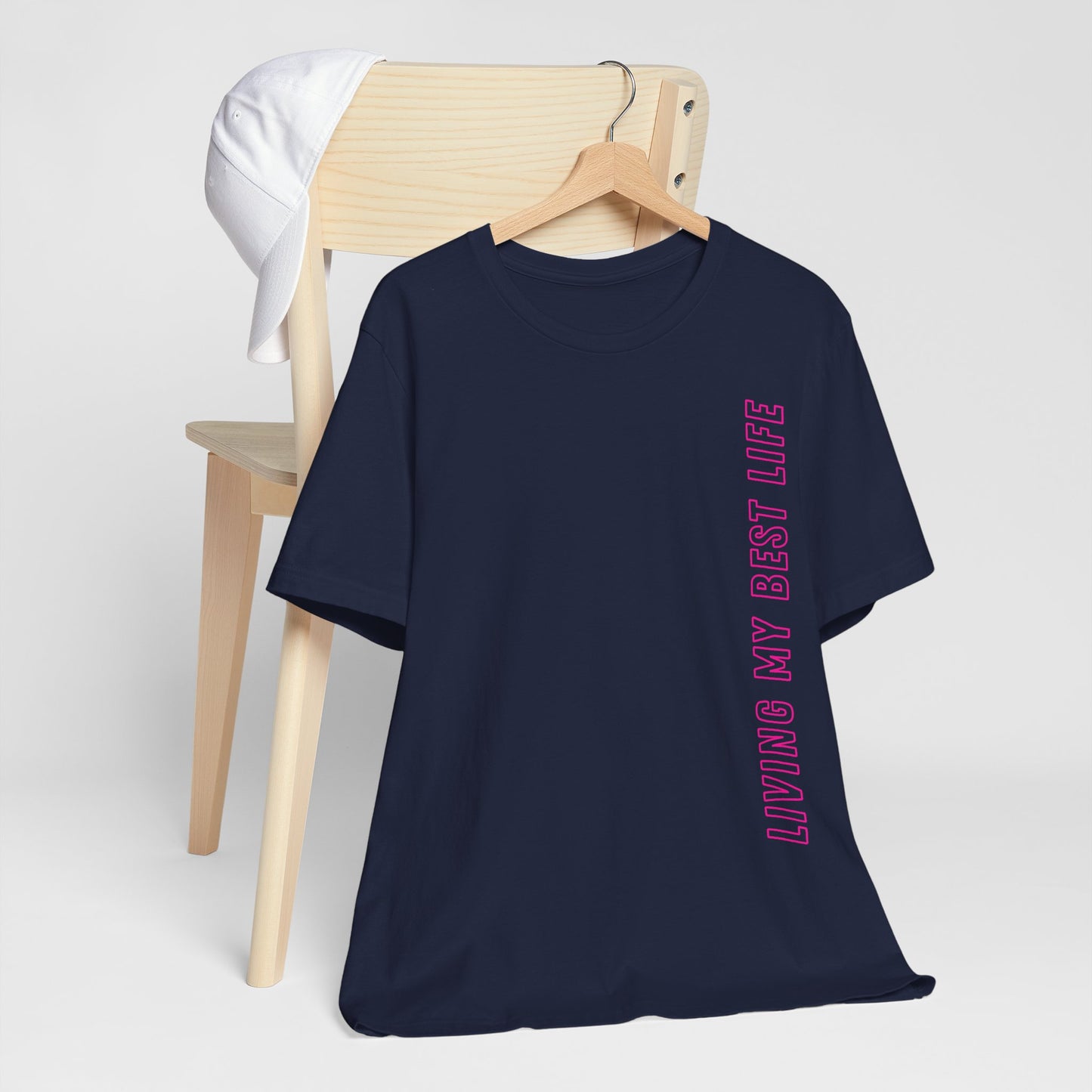 Living my best life Pink Baumwoll T-Shirt