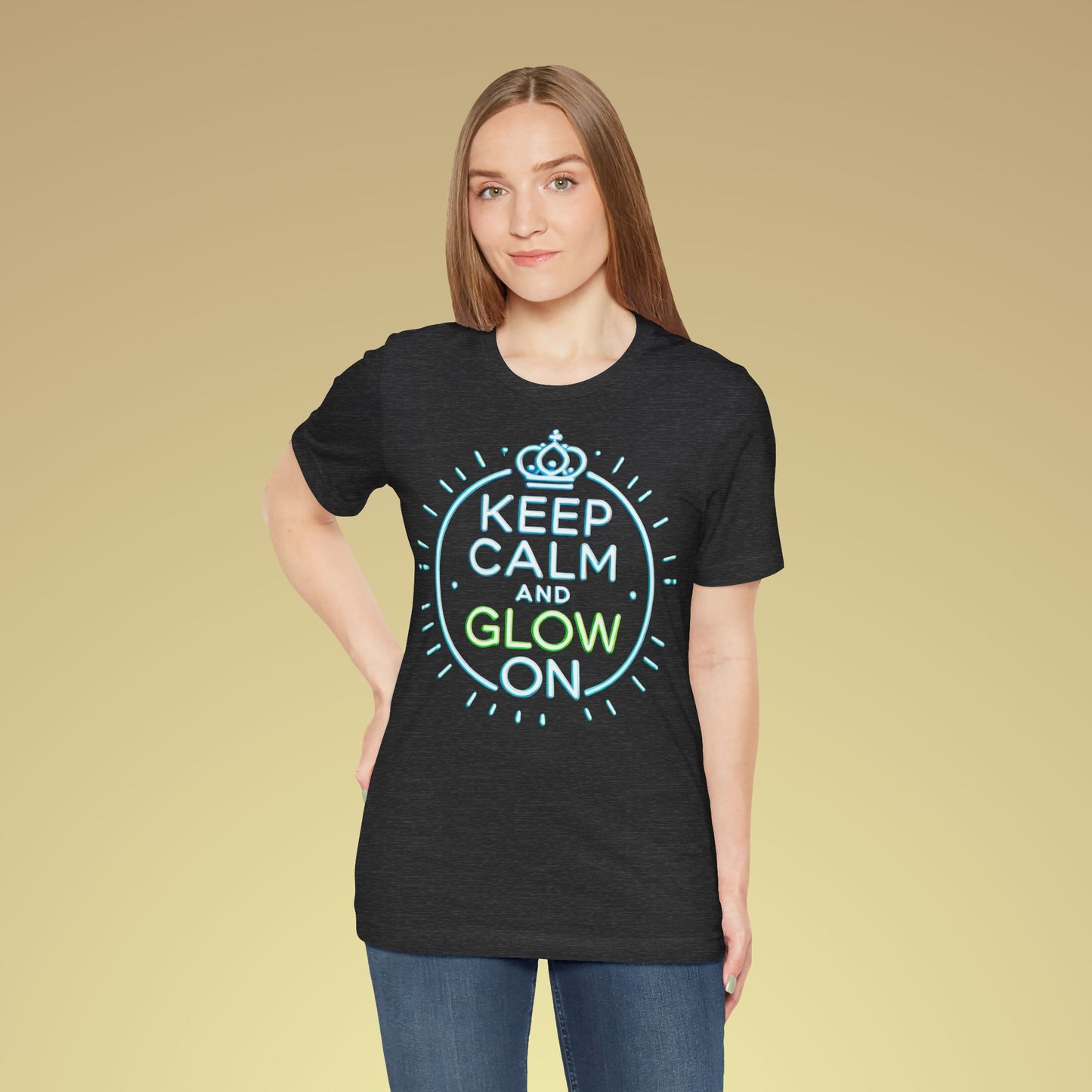 Keep Calm And Glow On Baumwoll T-Shirt