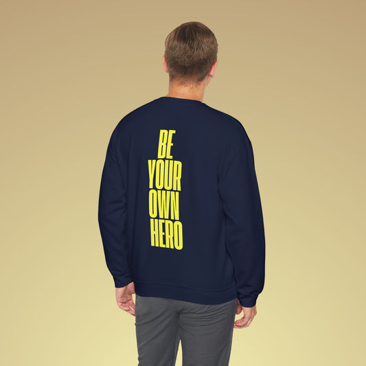 Be your own Hero Neon Gelb Backprint Sweatshirt
