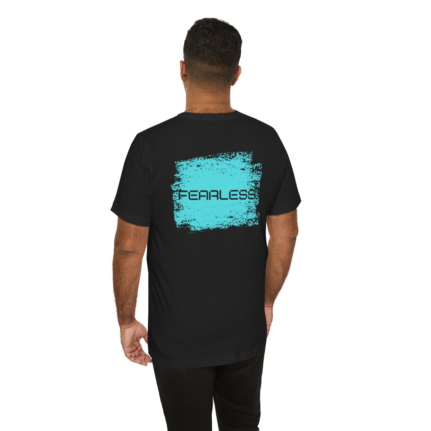 Fearless Baumwoll T-Shirt beidseitig bedruckt Blau