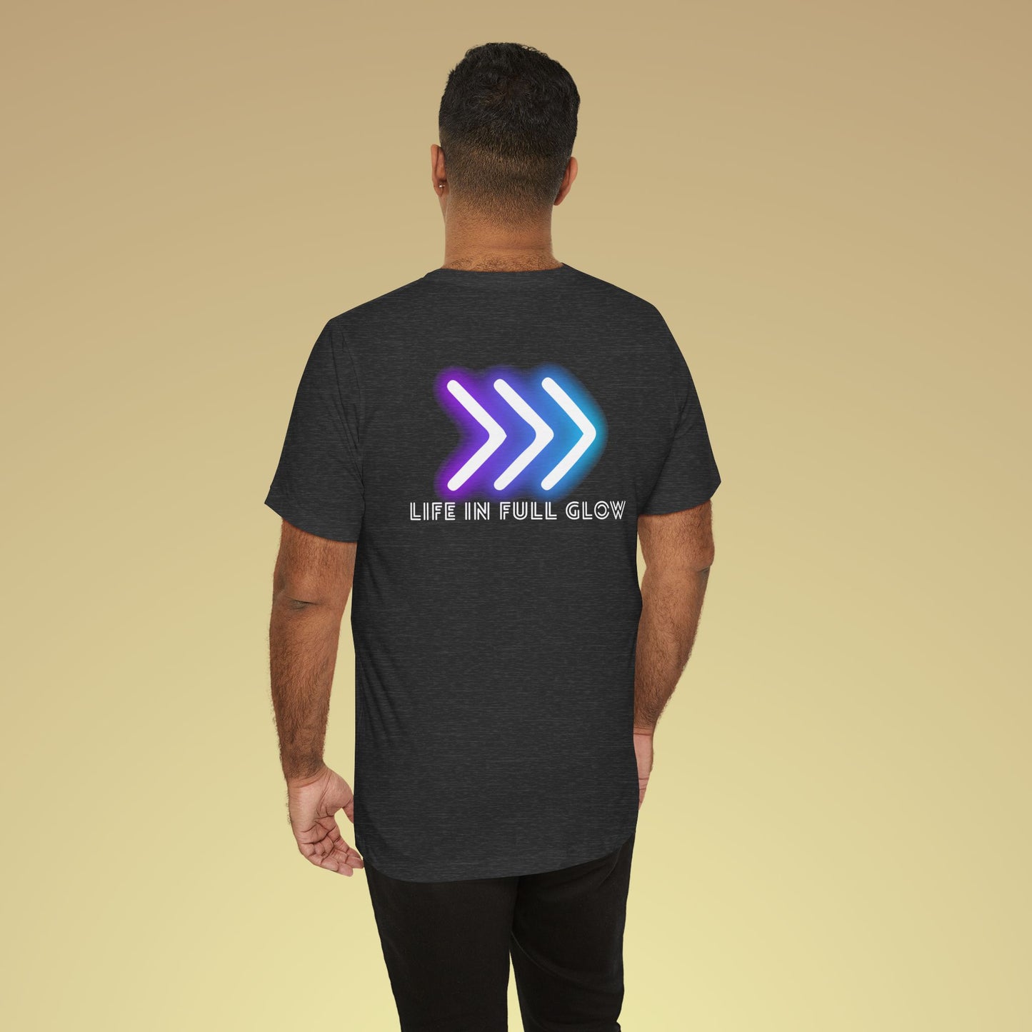 Life In Full Glow Neon Baumwoll T-Shirt Backprint