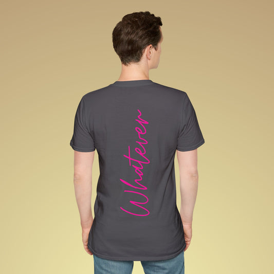 Whatever Neon Pink Backprint Baumwoll T-Shirt Softstyle