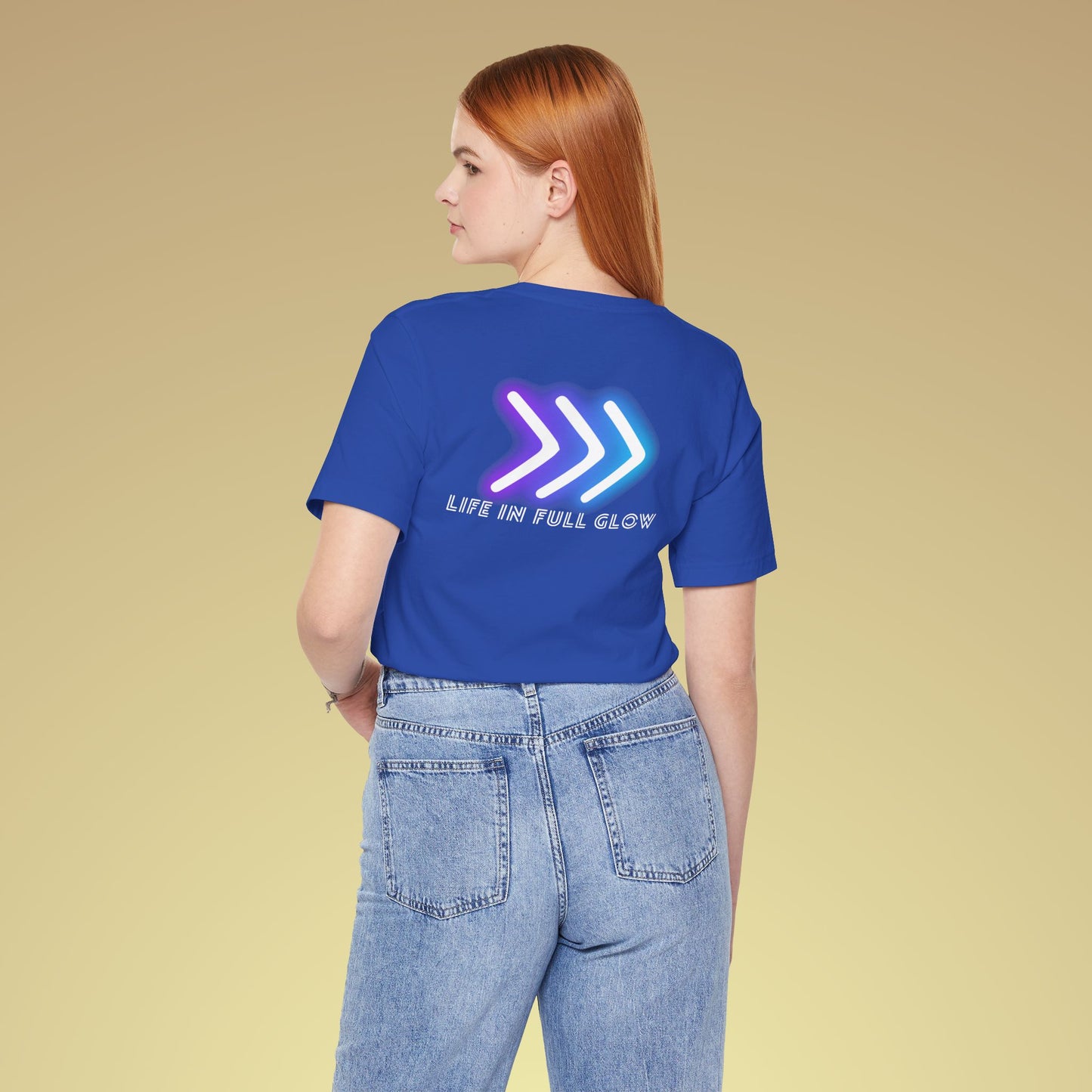 Life In Full Glow Neon Baumwoll T-Shirt Backprint
