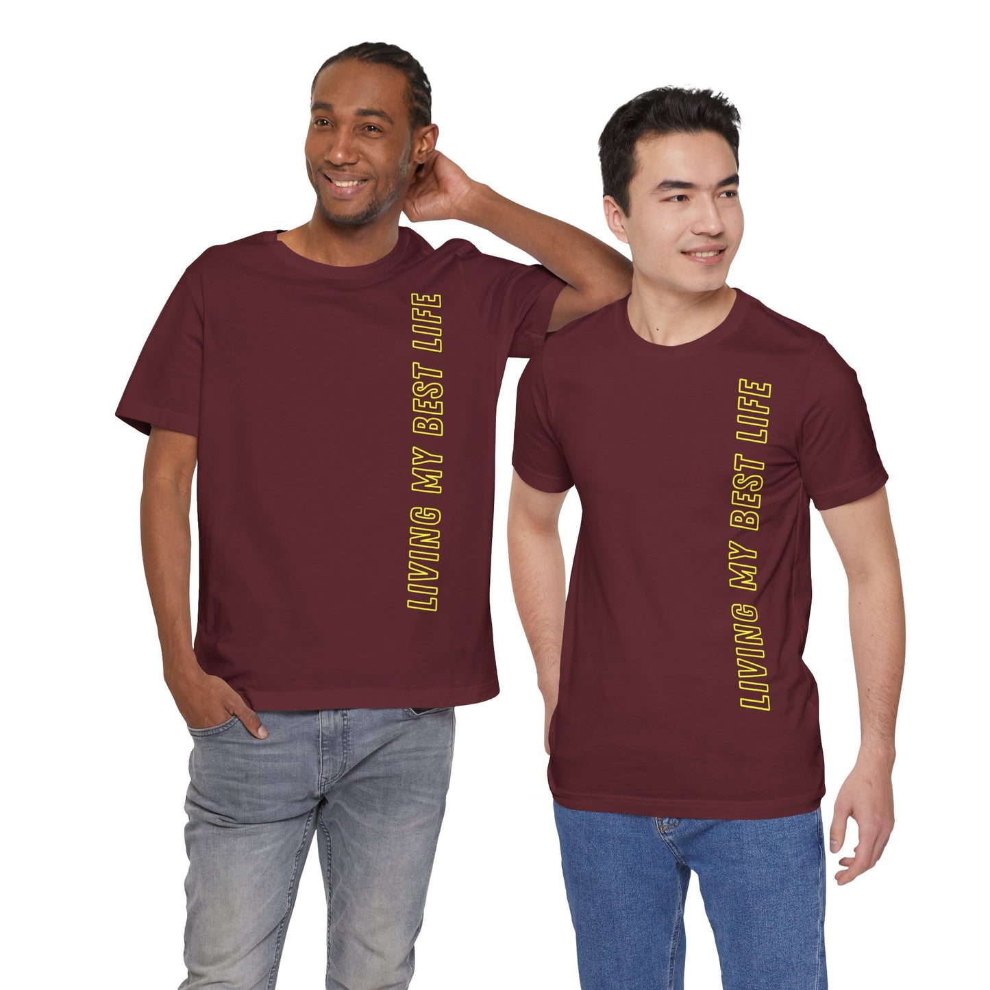 Living my best life Gelb Baumwoll T-Shirt