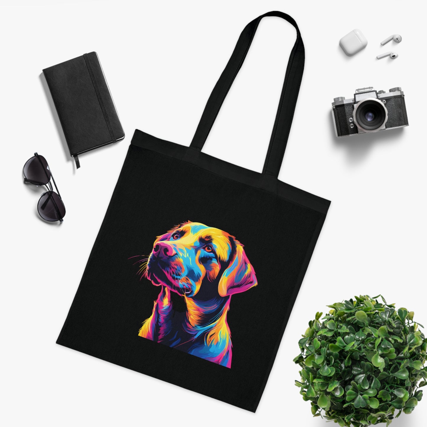 Labrador Retriever Neon Baumwoll Tasche