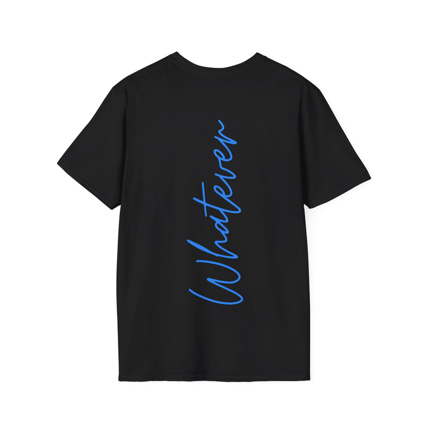 Whatever Neon Blau Backprint Baumwoll T-Shirt Softstyle