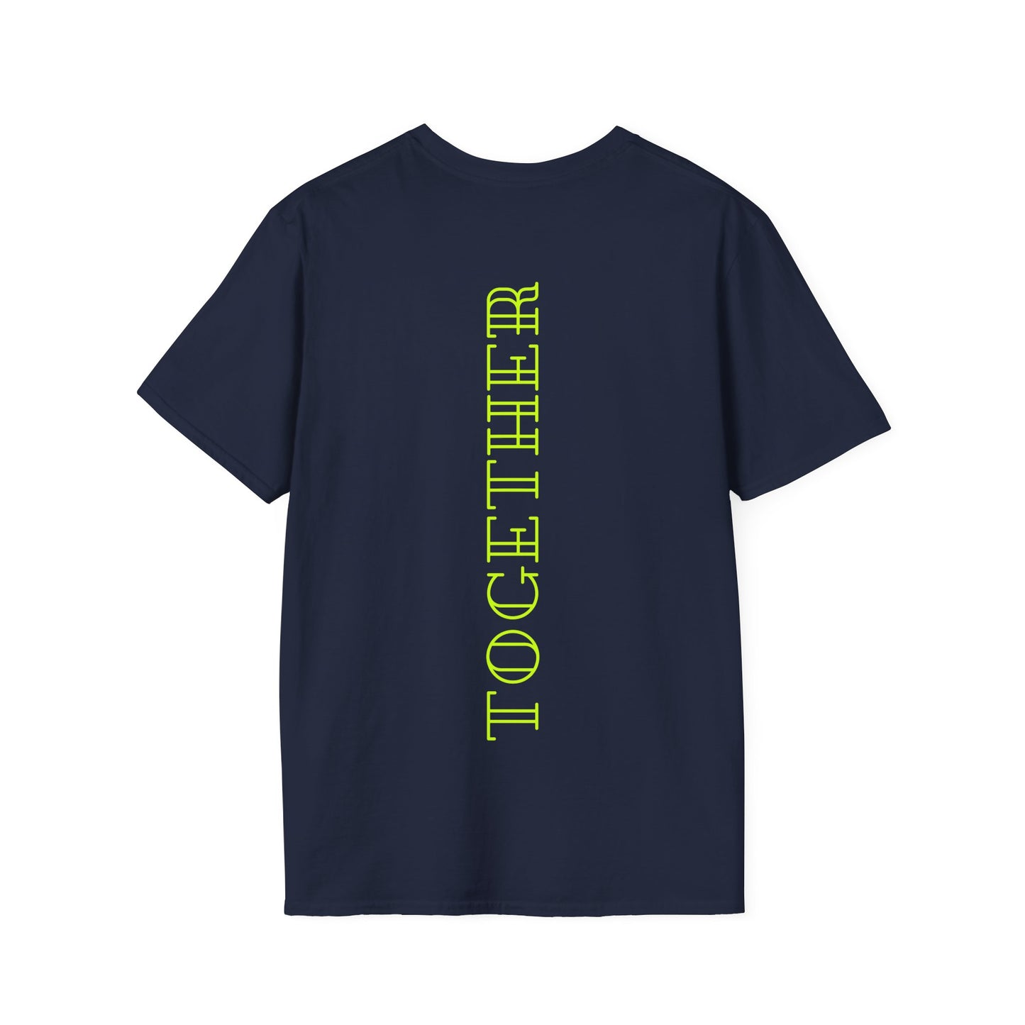 Together Neon Gelb Backprint Baumwoll T-Shirt Softstyle