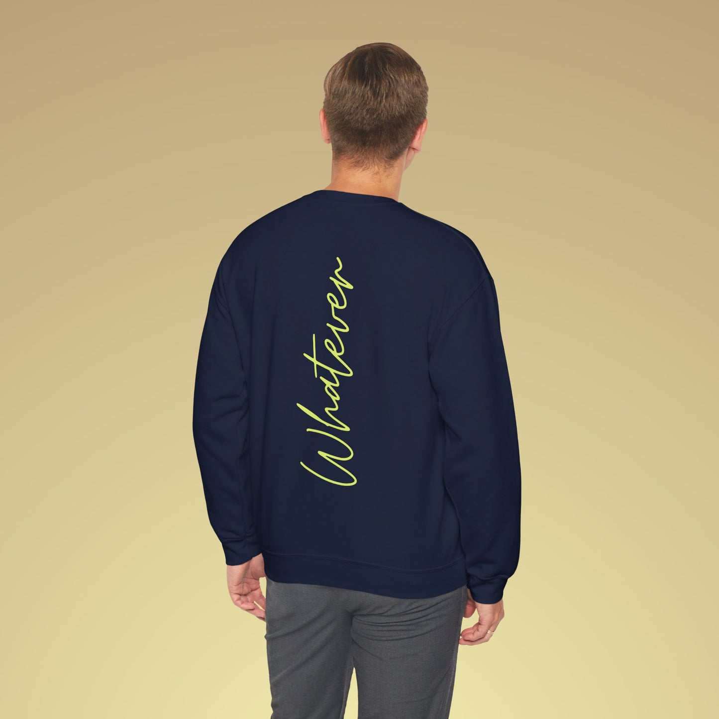 Whatever Neon Gelb Backprint Sweatshirt