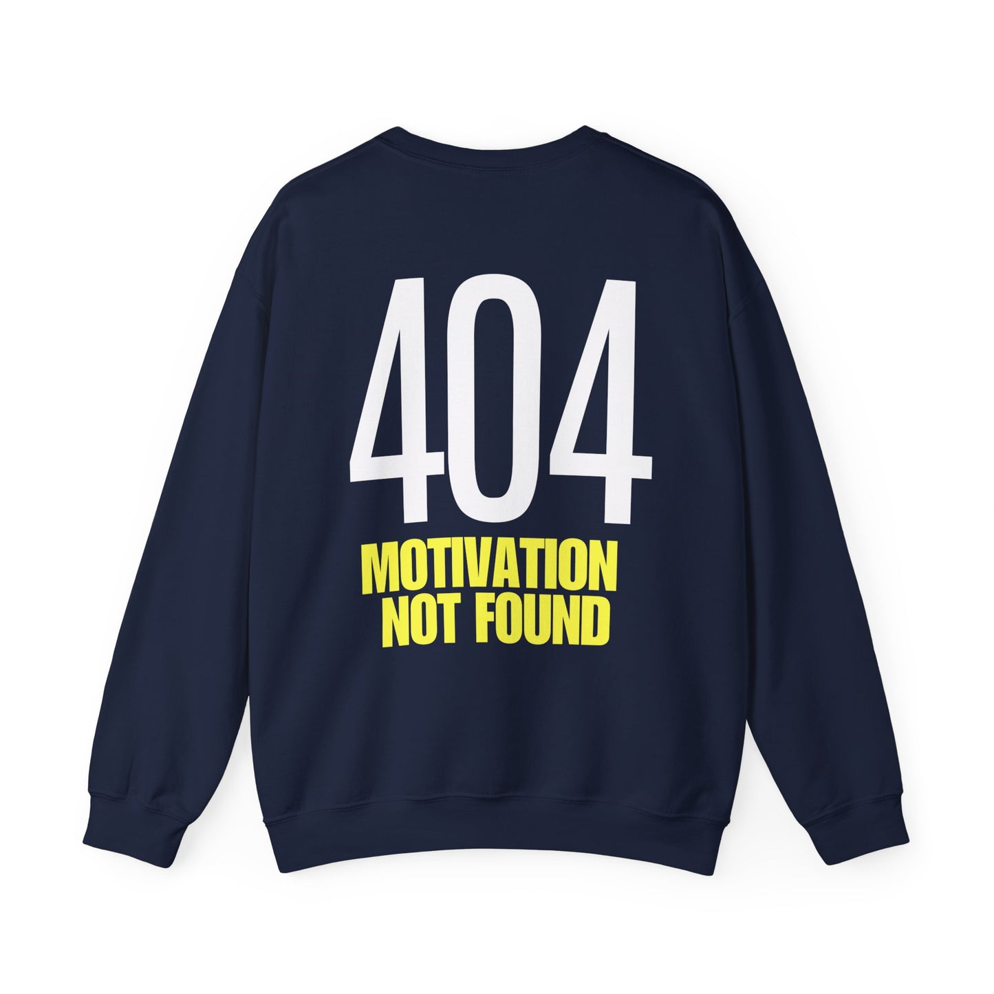 404 Motivation not found Neon Gelb Backprint Sweatshirt