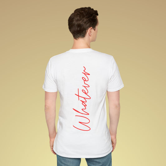 Whatever Neon Orange Backprint Baumwoll T-Shirt Softstyle