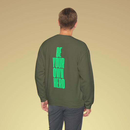 Be your own hero Neon Grün Backprint Sweatshirt