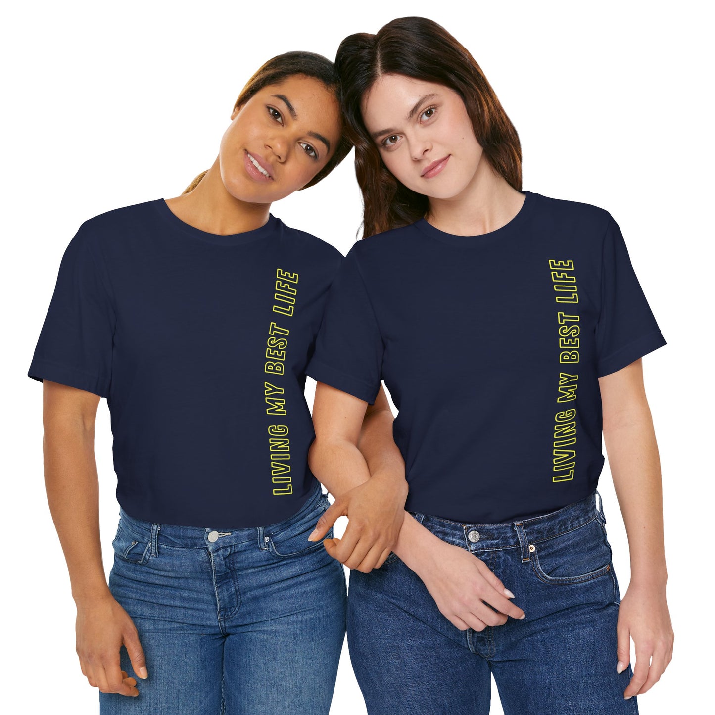 Living my best life Gelb Baumwoll T-Shirt