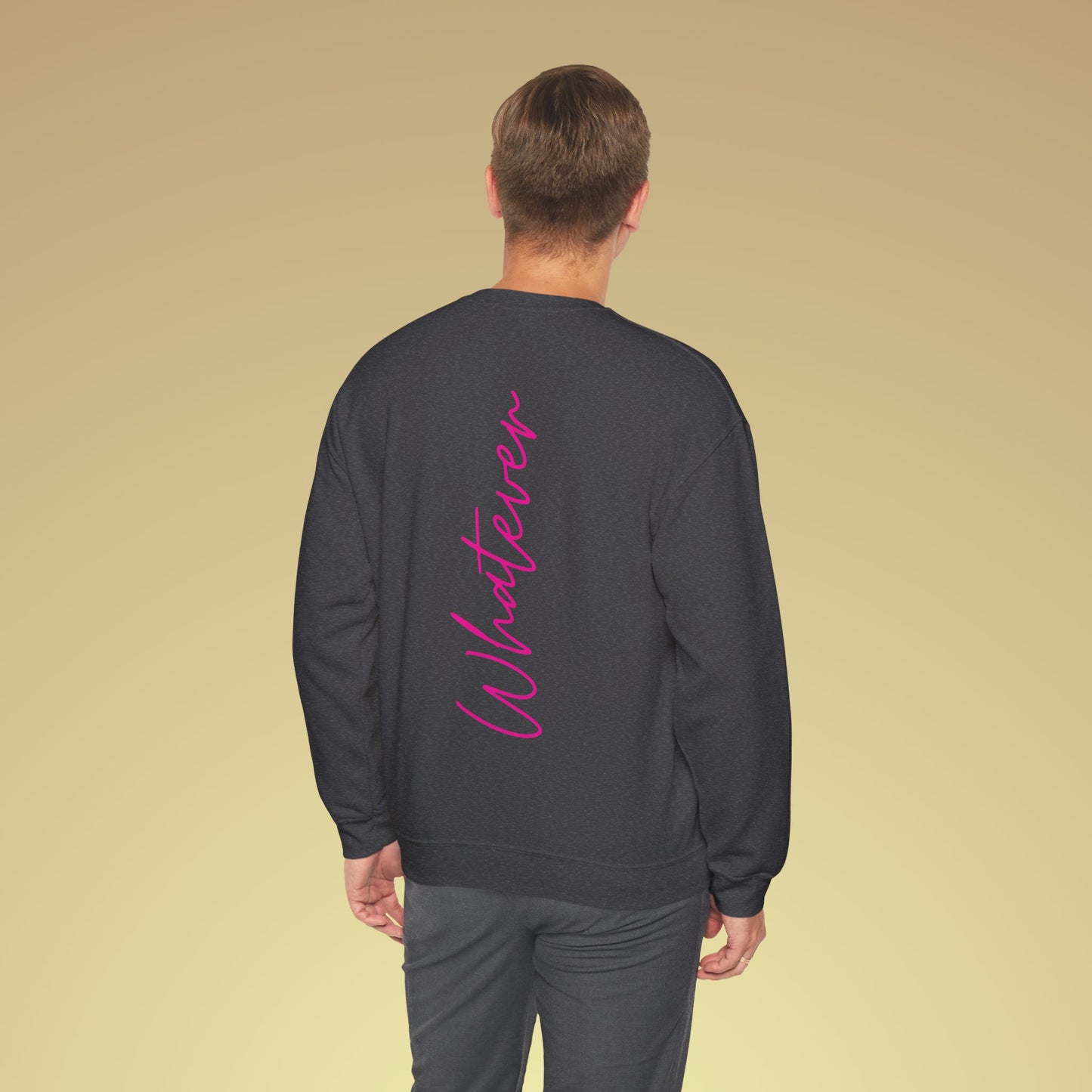 Whatever Neon Pink Backprint Sweatshirt