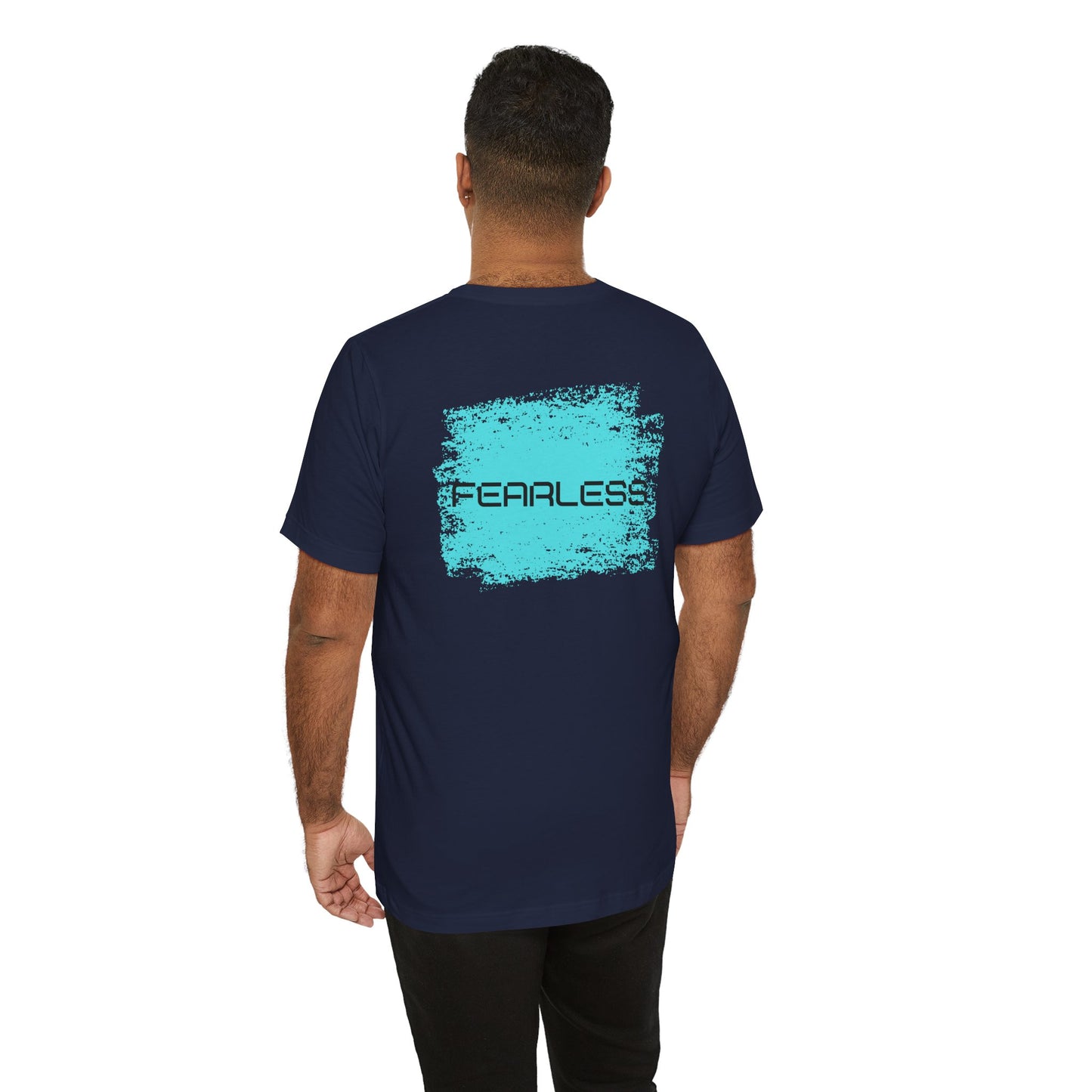 Fearless Baumwoll T-Shirt beidseitig bedruckt Blau