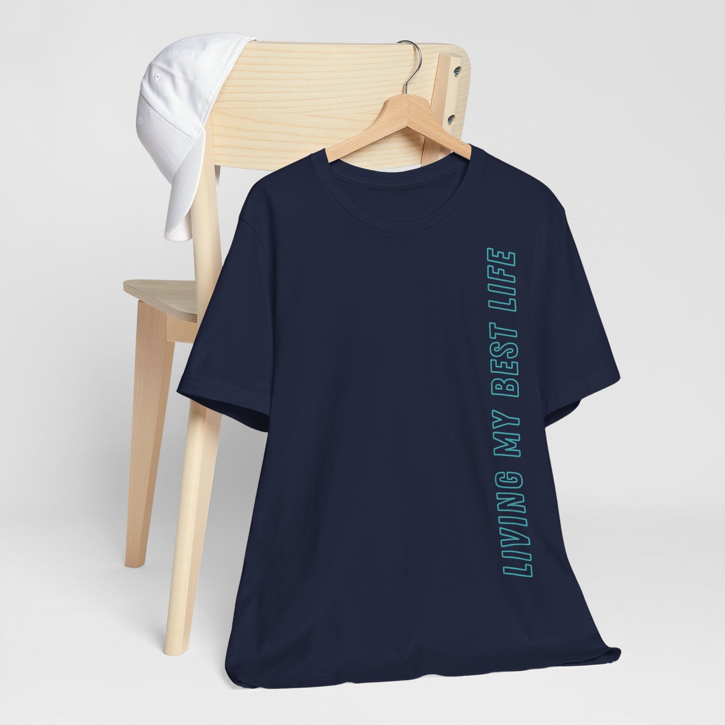 Living my best life Hellblau Baumwoll T-Shirt